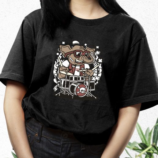 Aesthetic T Shirt Elephant Drummer Fashion Trends