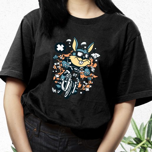 Aesthetic T Shirt Rabbit Motocross Rider Fashion Trends