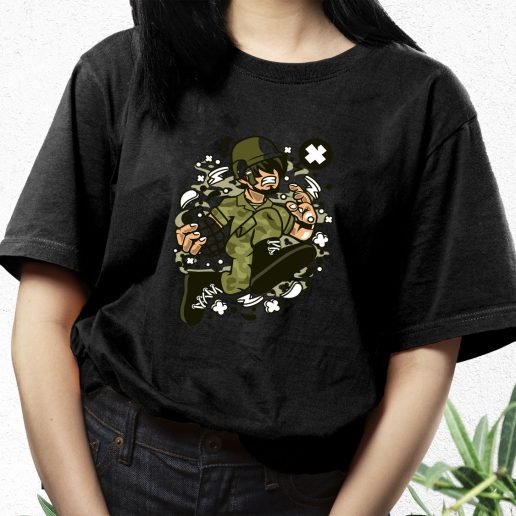 Aesthetic T Shirt Soldier Running Fashion Trends