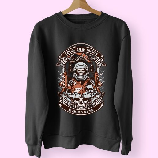 Astronaut Skull Funny Graphic Sweatshirt