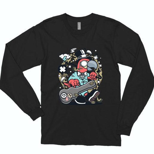 Bird Guitar Funny Long Sleeve T shirt