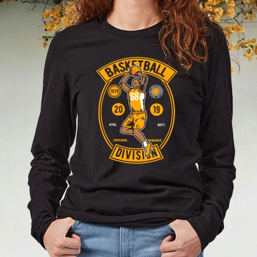 Black Long Sleeve T Shirt Basketball Division