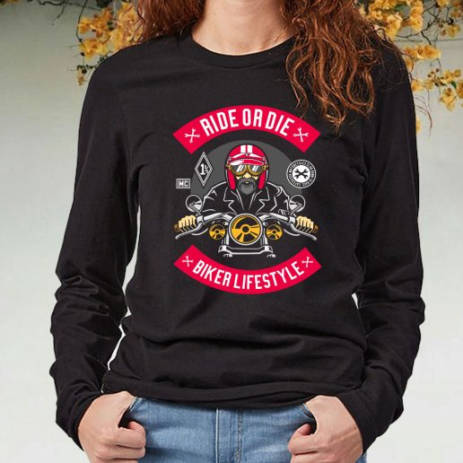 Black Long Sleeve T Shirt Biker