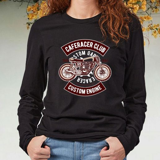 Black Long Sleeve T Shirt Caferacer Club