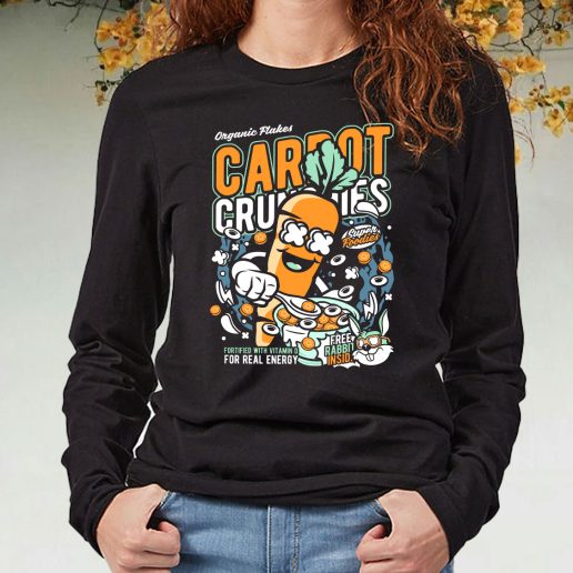 Black Long Sleeve T Shirt Carrot Crunchies