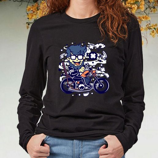 Black Long Sleeve T Shirt Chopper Hipster