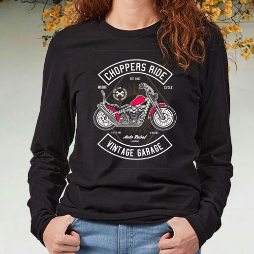 Black Long Sleeve T Shirt Chopper Ride