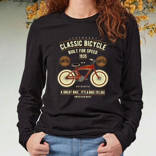 Black Long Sleeve T Shirt Classic Bicycle