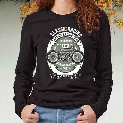 Black Long Sleeve T Shirt Classic Racing