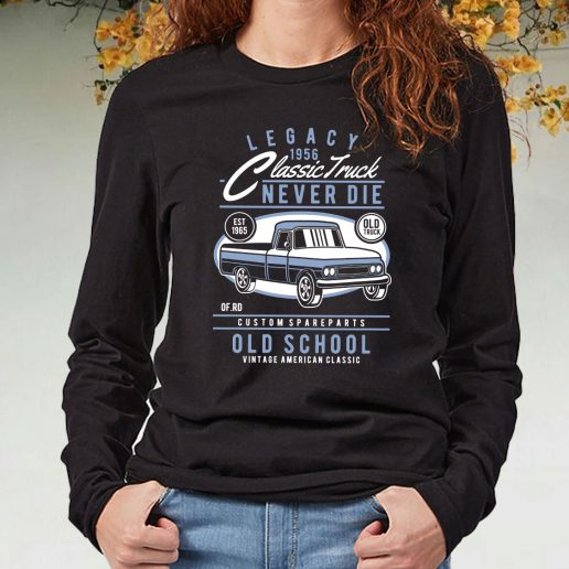 Black Long Sleeve T Shirt Classic Truck