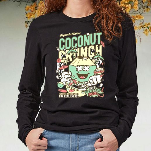 Black Long Sleeve T Shirt Coconut Crunch