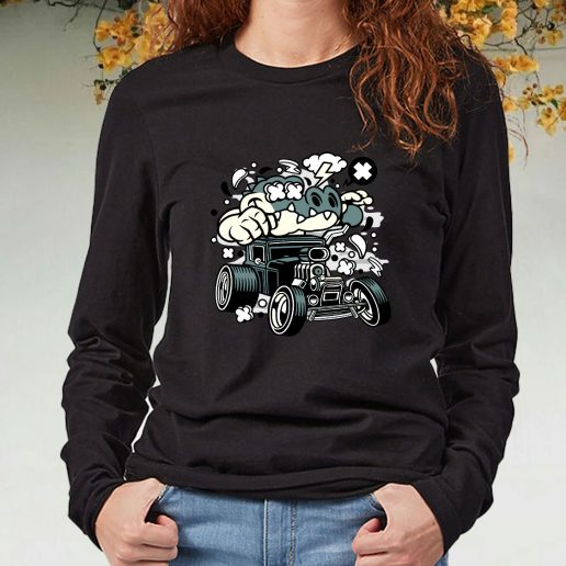 Black Long Sleeve T Shirt Crocodile Hotrod