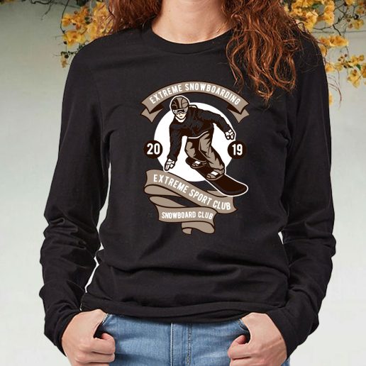 Black Long Sleeve T Shirt Extreme Snowboarding