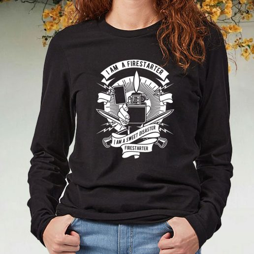 Black Long Sleeve T Shirt Firestarter