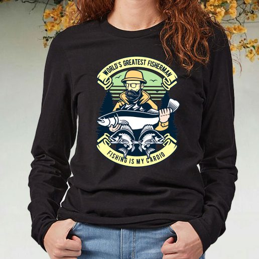 Black Long Sleeve T Shirt Fisherman