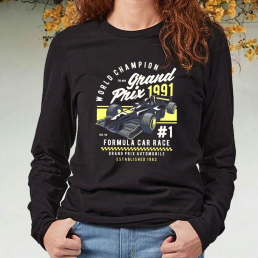 Black Long Sleeve T Shirt Formula Car Race