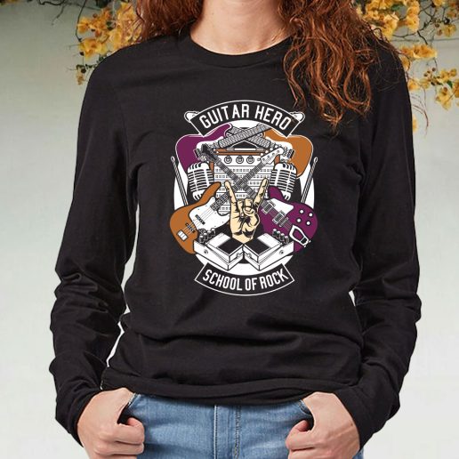 Black Long Sleeve T Shirt Guitar Hero