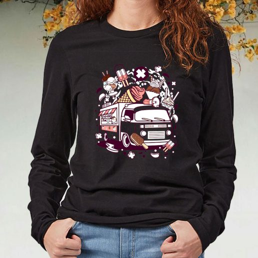 Black Long Sleeve T Shirt Ice Cream Van