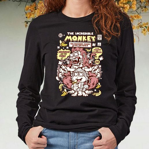 Black Long Sleeve T Shirt Incredible Monkey