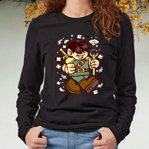 Black Long Sleeve T Shirt Knight Kid