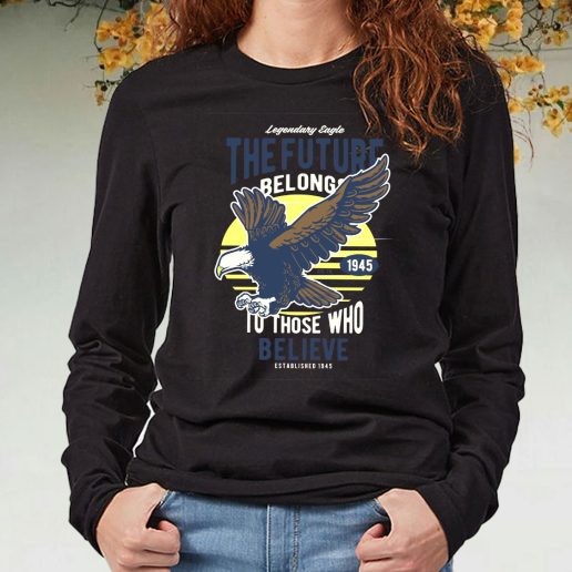 Black Long Sleeve T Shirt Legendary Eagle