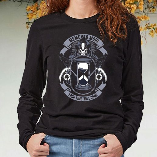 Black Long Sleeve T Shirt Memento Mori