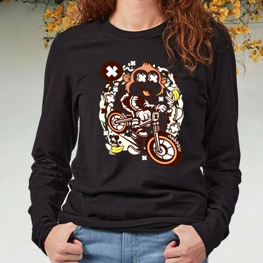 Black Long Sleeve T Shirt Monkey Downhill