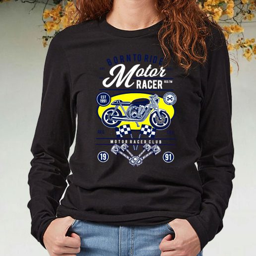 Black Long Sleeve T Shirt Motor Racer