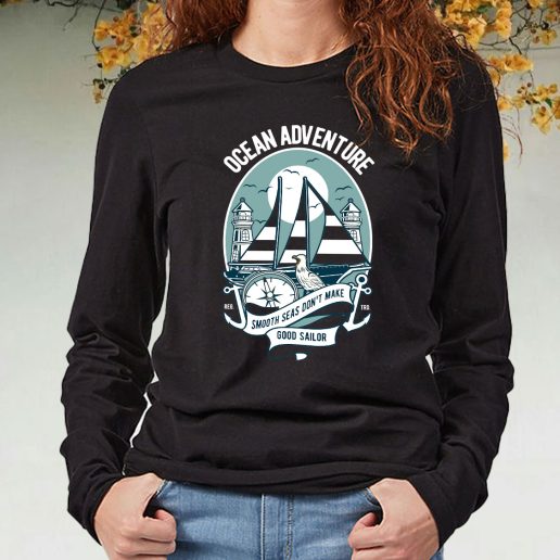 Black Long Sleeve T Shirt Ocean Adventure