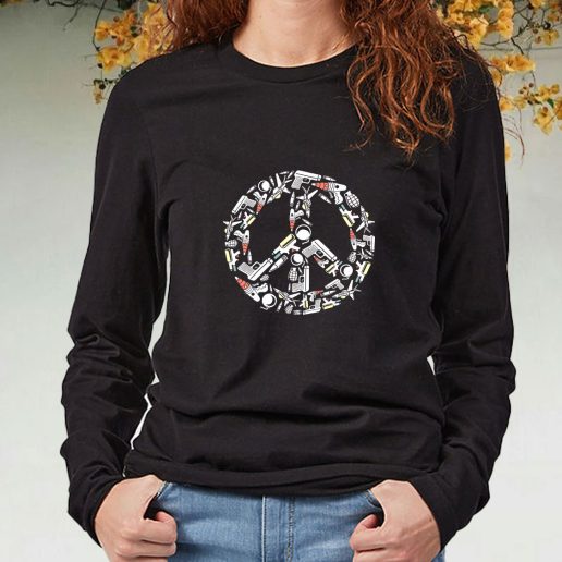 Black Long Sleeve T Shirt Peace