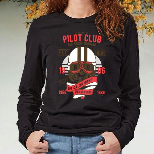 Black Long Sleeve T Shirt Pilot Club