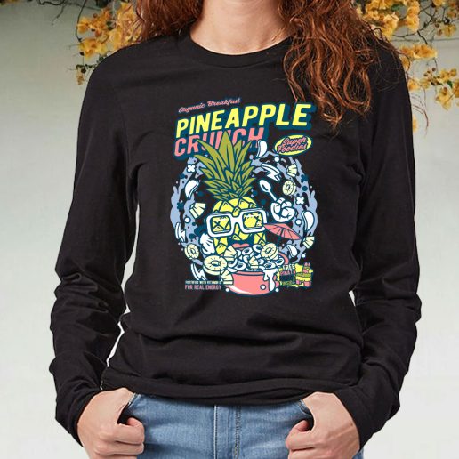 Black Long Sleeve T Shirt Pineapple Crunch