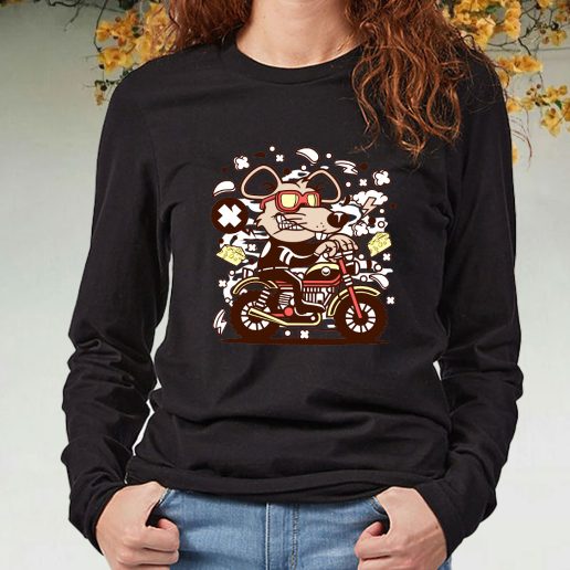 Black Long Sleeve T Shirt Rat Motocrosser