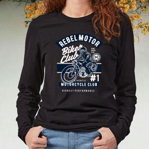 Black Long Sleeve T Shirt Rebel Motor Club