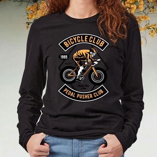 Black Long Sleeve T Shirt Skull Bicycle