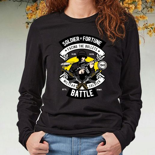 Black Long Sleeve T Shirt Soldier