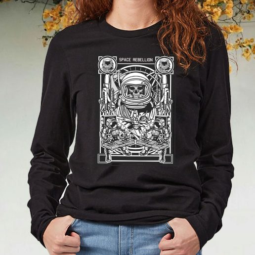 Black Long Sleeve T Shirt Space Rebellion