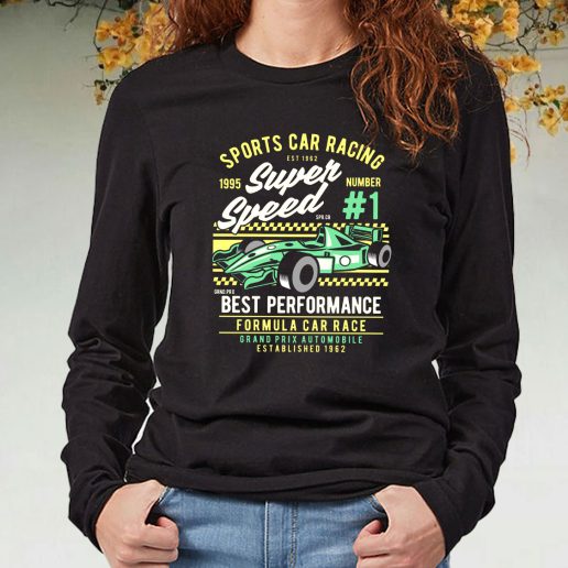 Black Long Sleeve T Shirt Sports Car Racing