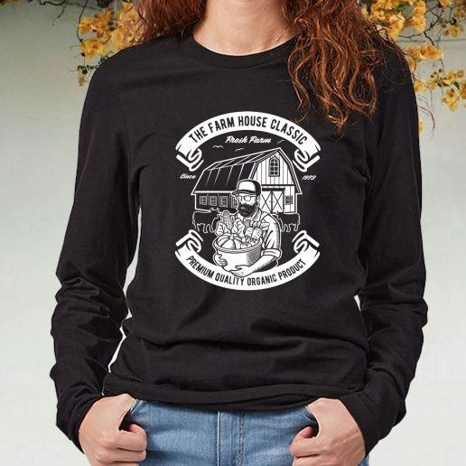 Black Long Sleeve T Shirt The Farm House Classic