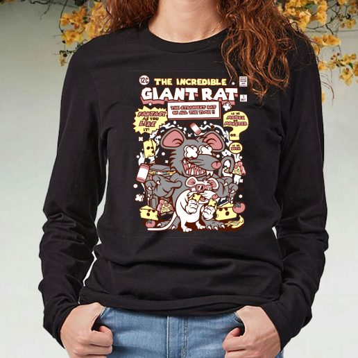 Black Long Sleeve T Shirt The Incredible Giant Rat