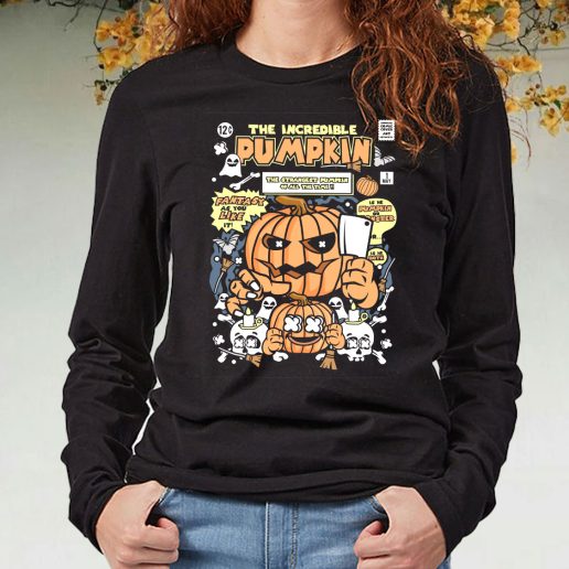 Black Long Sleeve T Shirt The Incredible Pumpkin