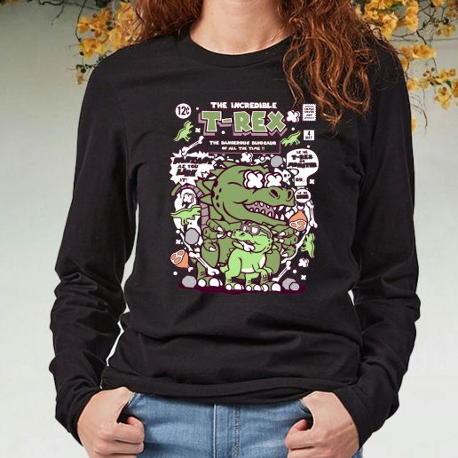 Black Long Sleeve T Shirt The Incredible Trex