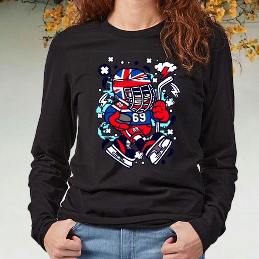 Black Long Sleeve T Shirt United Kingdom Hockey Kid