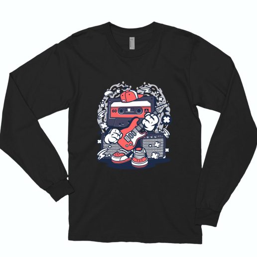 Cassette Rock Star Funny Long Sleeve T shirt