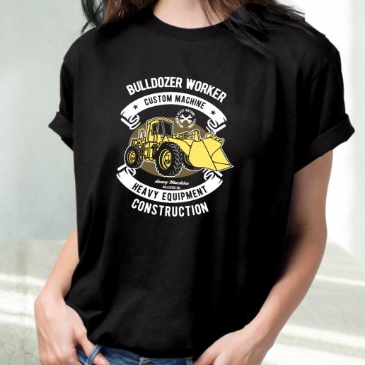 Classic T Shirt Bulldozer Worker Fashion Trends