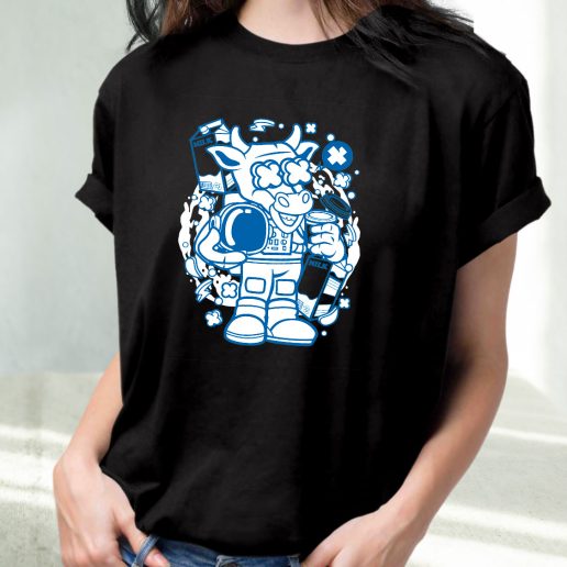 Classic T Shirt Cow Astronaut Fashion Trends