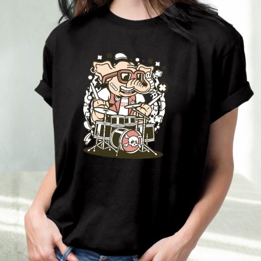 Classic T Shirt Elephant Drummer Fashion Trends