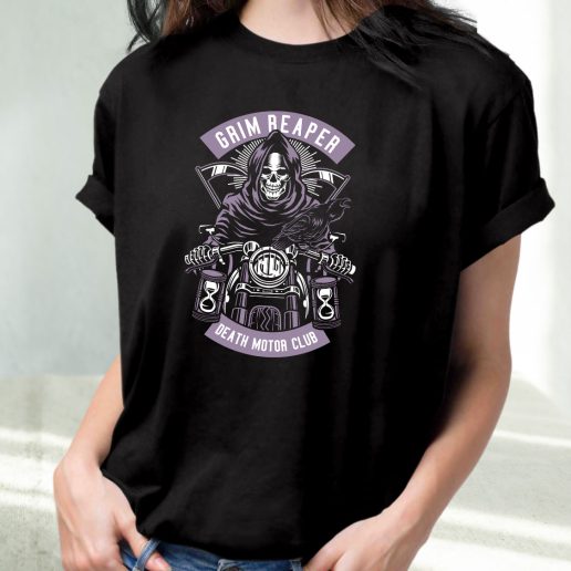 Classic T Shirt Grim Reaper Motorcycle Fashion Trends