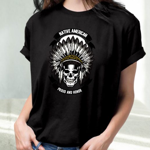 Classic T Shirt Native American Skull Fashion Trends