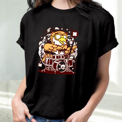 Classic T Shirt Owl Drummer Fashion Trends